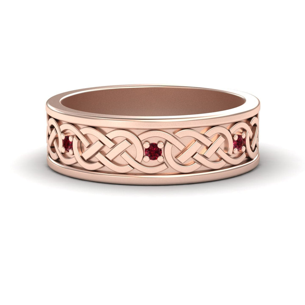Ruby Celtic Knot Wedding Band - Li Mei