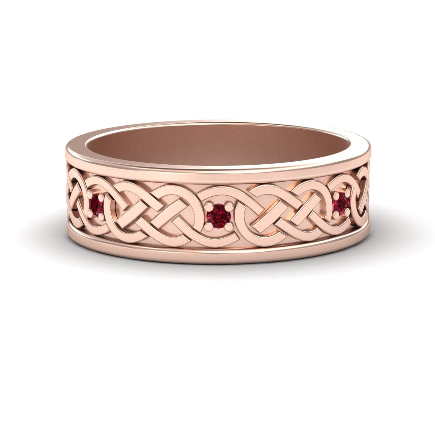 Ruby Celtic Knot Wedding Band - Li Mei