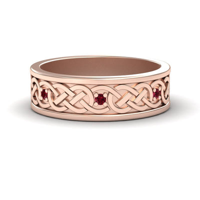 Ruby Celtic Knot Wedding Band
