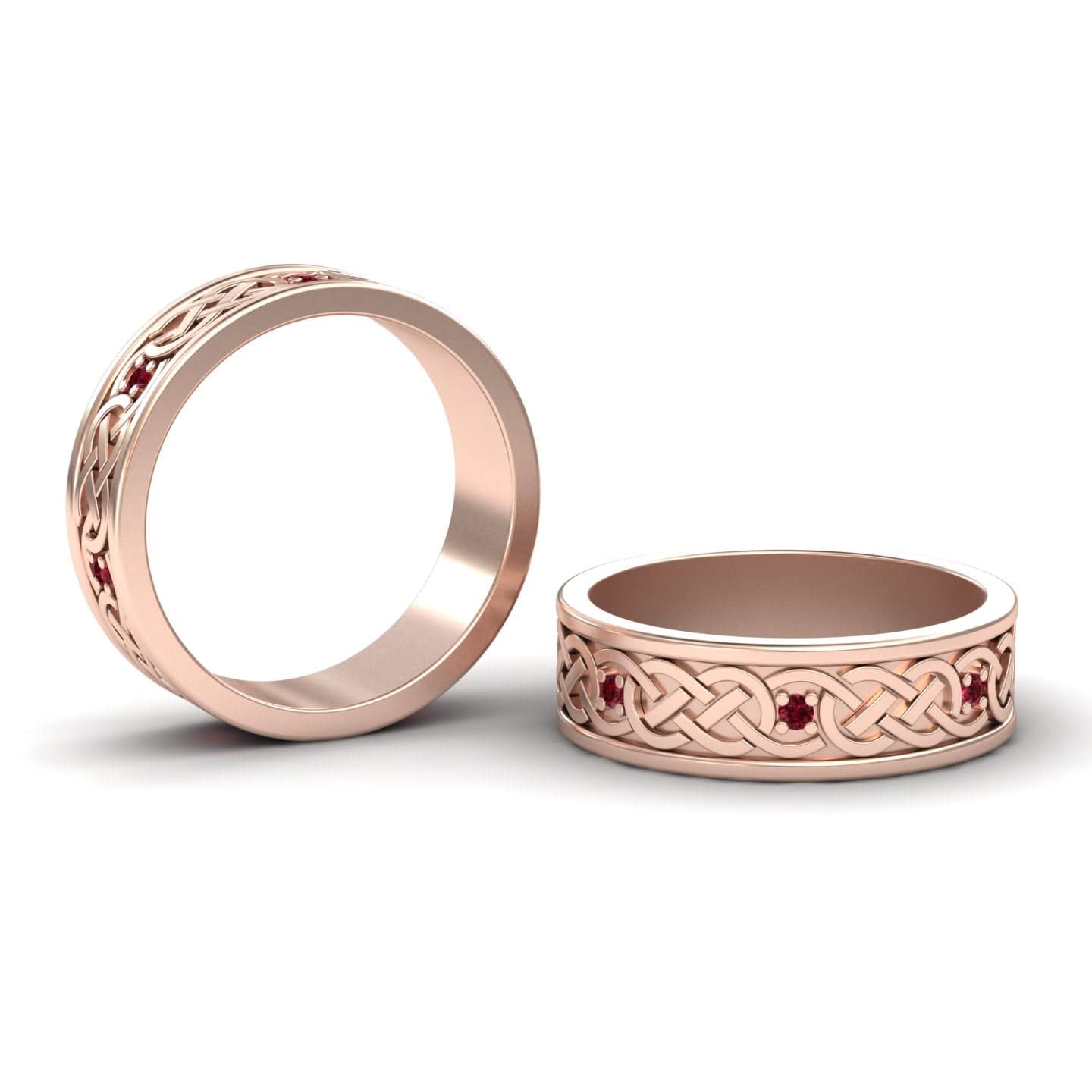 Ruby Celtic Knot Wedding Band - Li Mei
