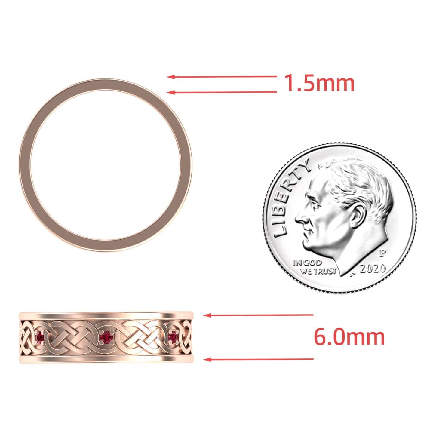 Ruby Celtic Knot Wedding Band - Li Mei