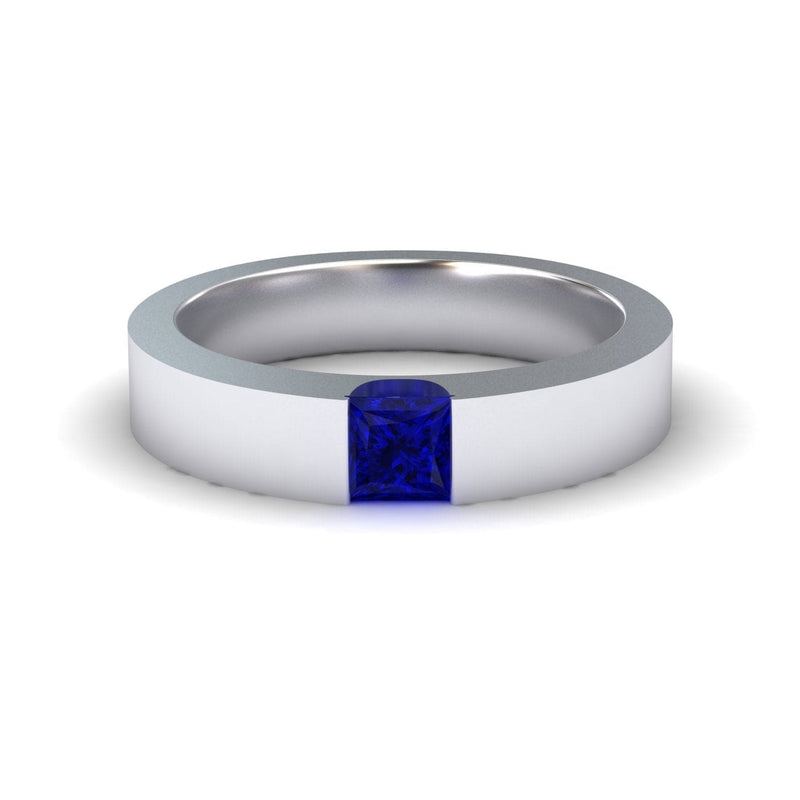 Blue Sapphire Solitaire Men's Band - Xiuling