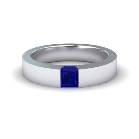 Blue Sapphire Solitaire Men's Band - Xiuling