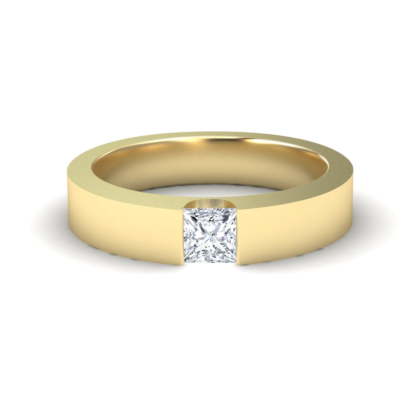 White Diamond Solitaire Men's Band - Xiuling