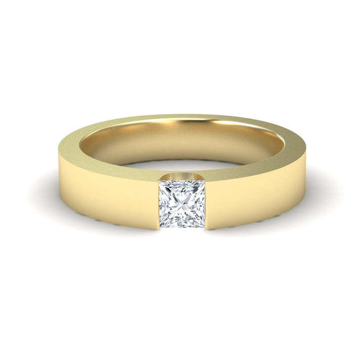 White Diamond Solitaire Men's Band - Xiuling