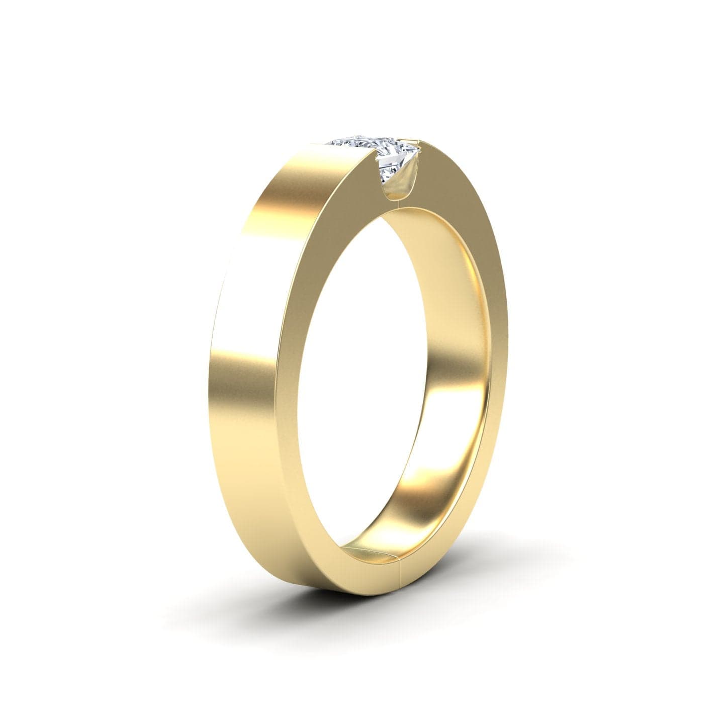 White Diamond Solitaire Men's Band - Xiuling