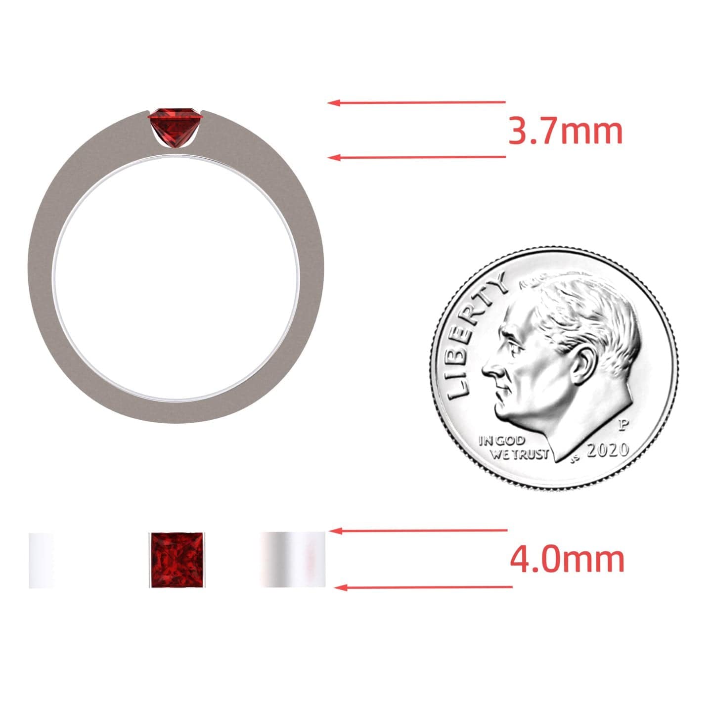 Ruby Solitaire Men's Band - Xiuling