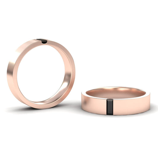 Black Diamond 4.5mm Band Wedding Ring - Hudson