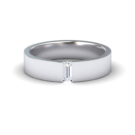 White Diamond 4.5mm Men's Band Wedding Ring - Hudson