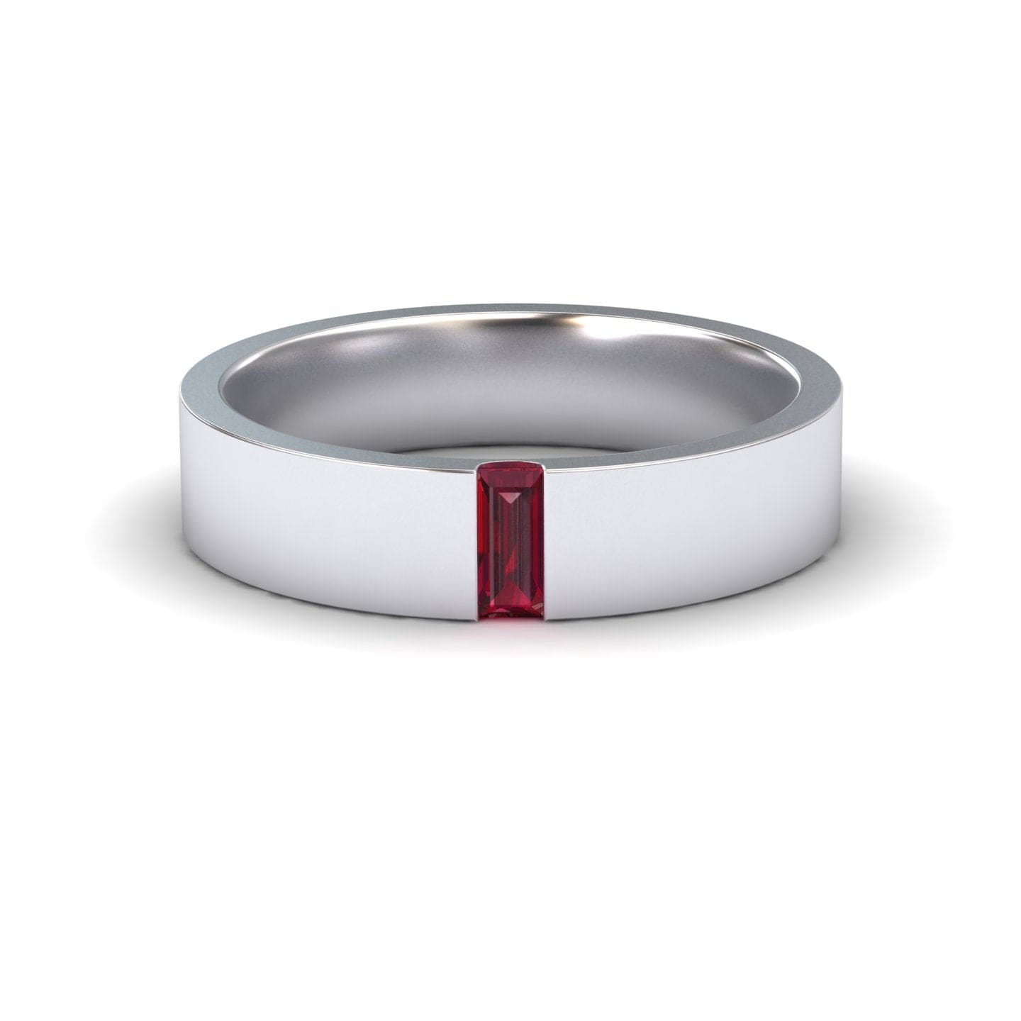 Ruby 4.5mm Men's Band Wedding Ring - Hudson