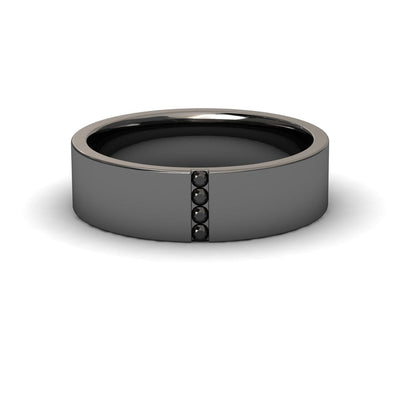 Men's 5.5mm Black Diamond Wedding Ring