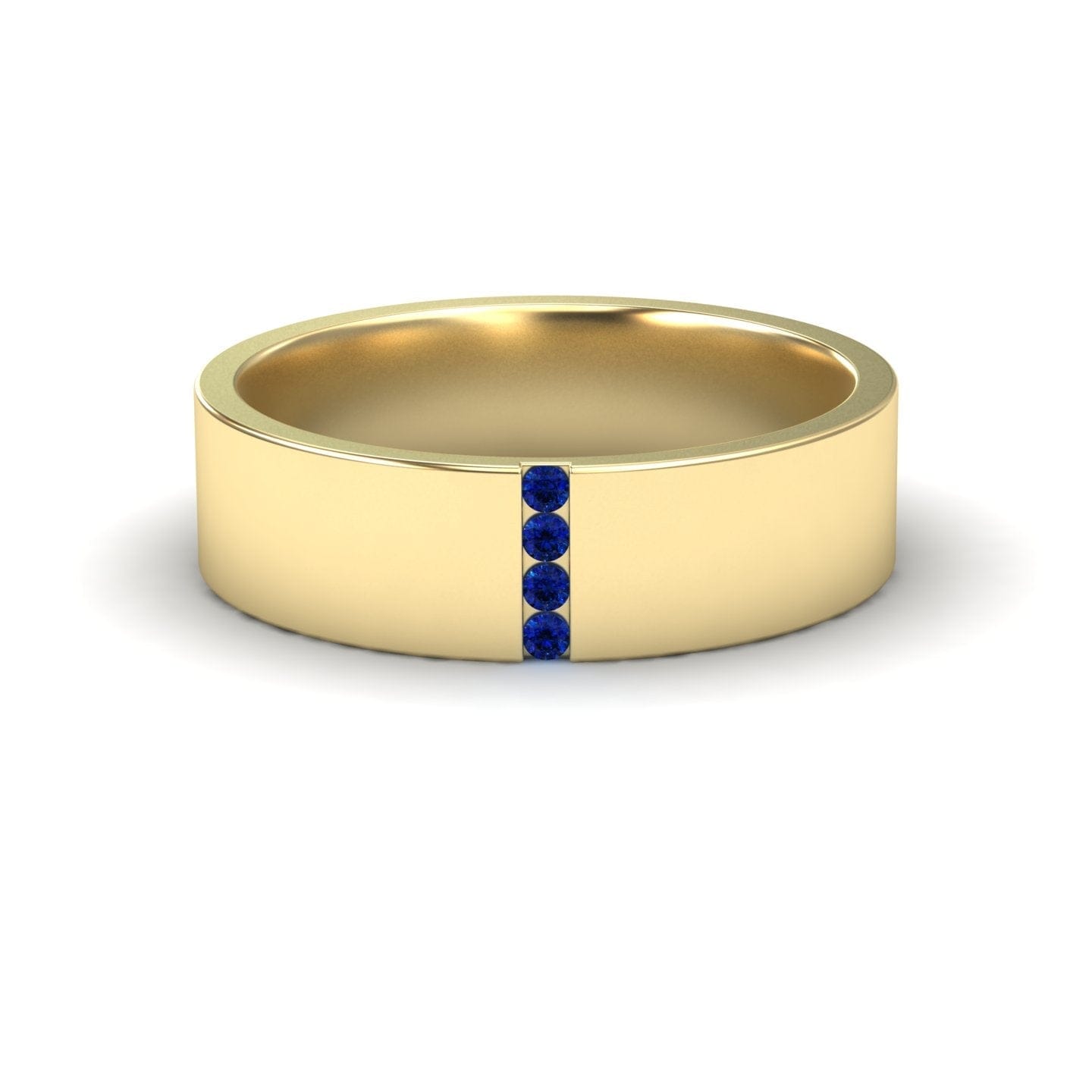 Men's 5.5mm Blue Sapphire Wedding Ring - Chase