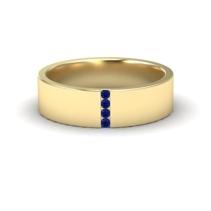 Men's 5.5mm Blue Sapphire Wedding Ring - Chase