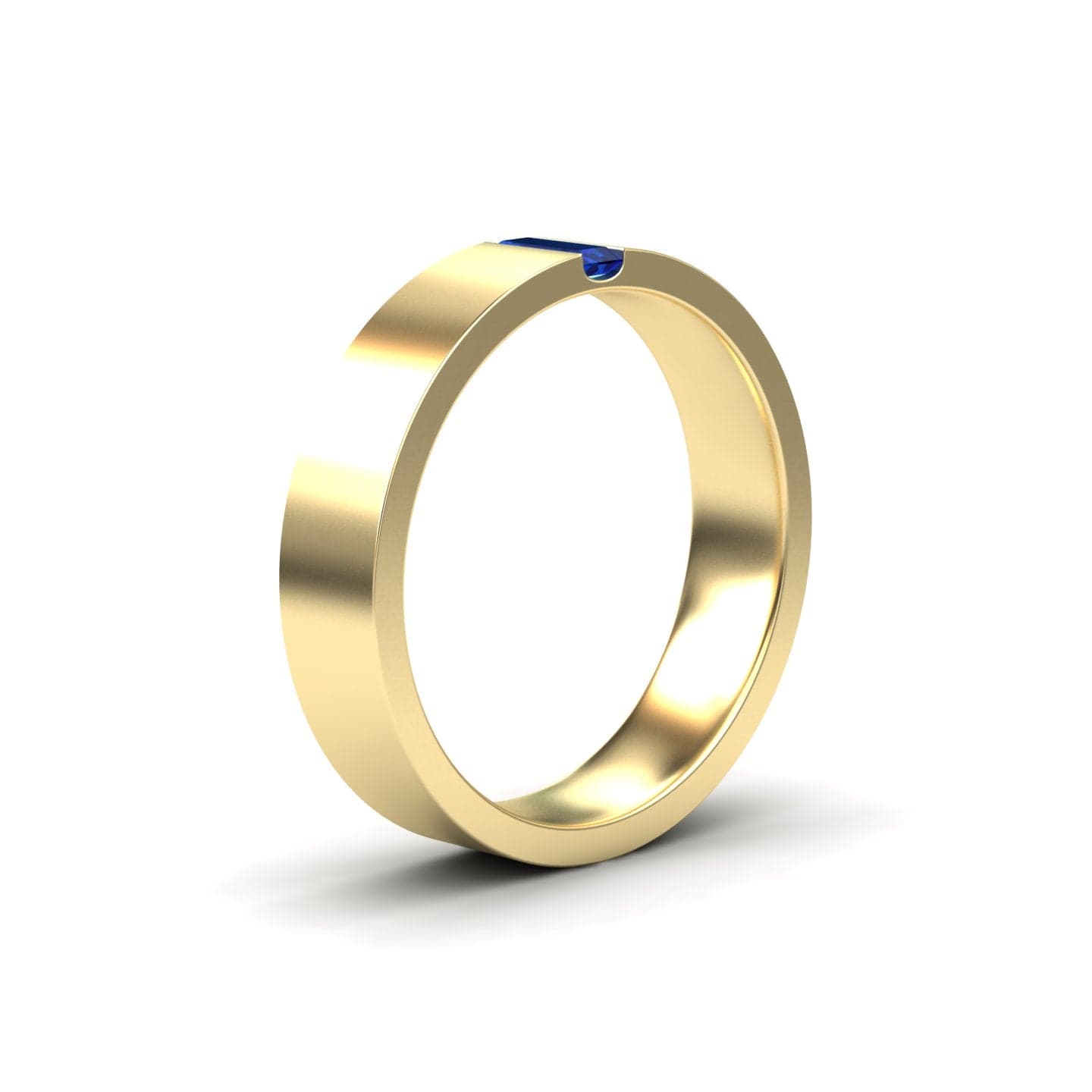 Men's 5.5mm Blue Sapphire Wedding Ring - Chase