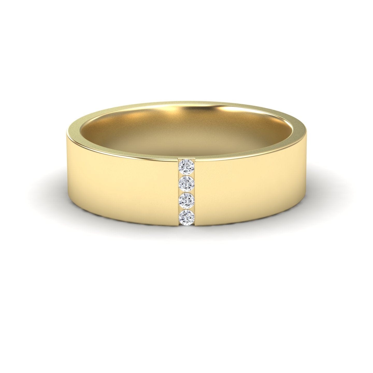 Men's 5.5mm White Diamond Wedding Ring - Chase