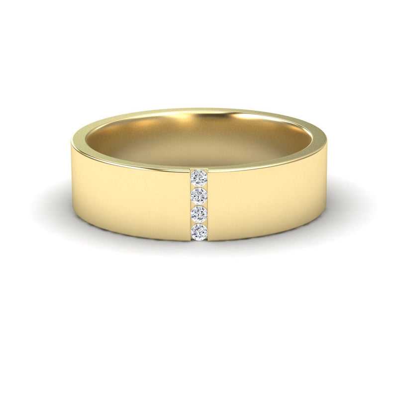 Men's 5.5mm White Diamond Wedding Ring - Chase