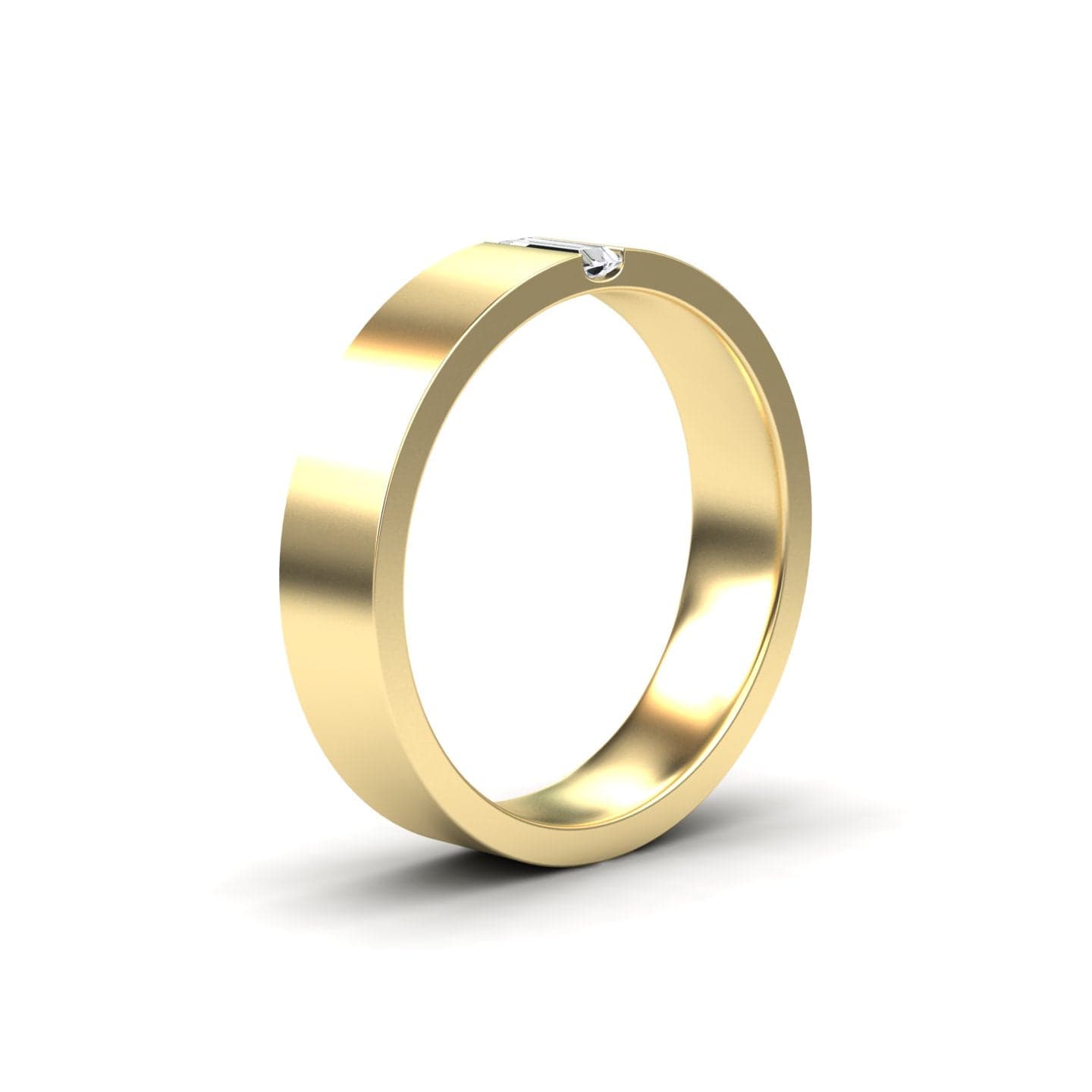 Men's 5.5mm White Diamond Wedding Ring - Chase