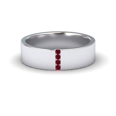 Men's 5.5mm Ruby Wedding Ring