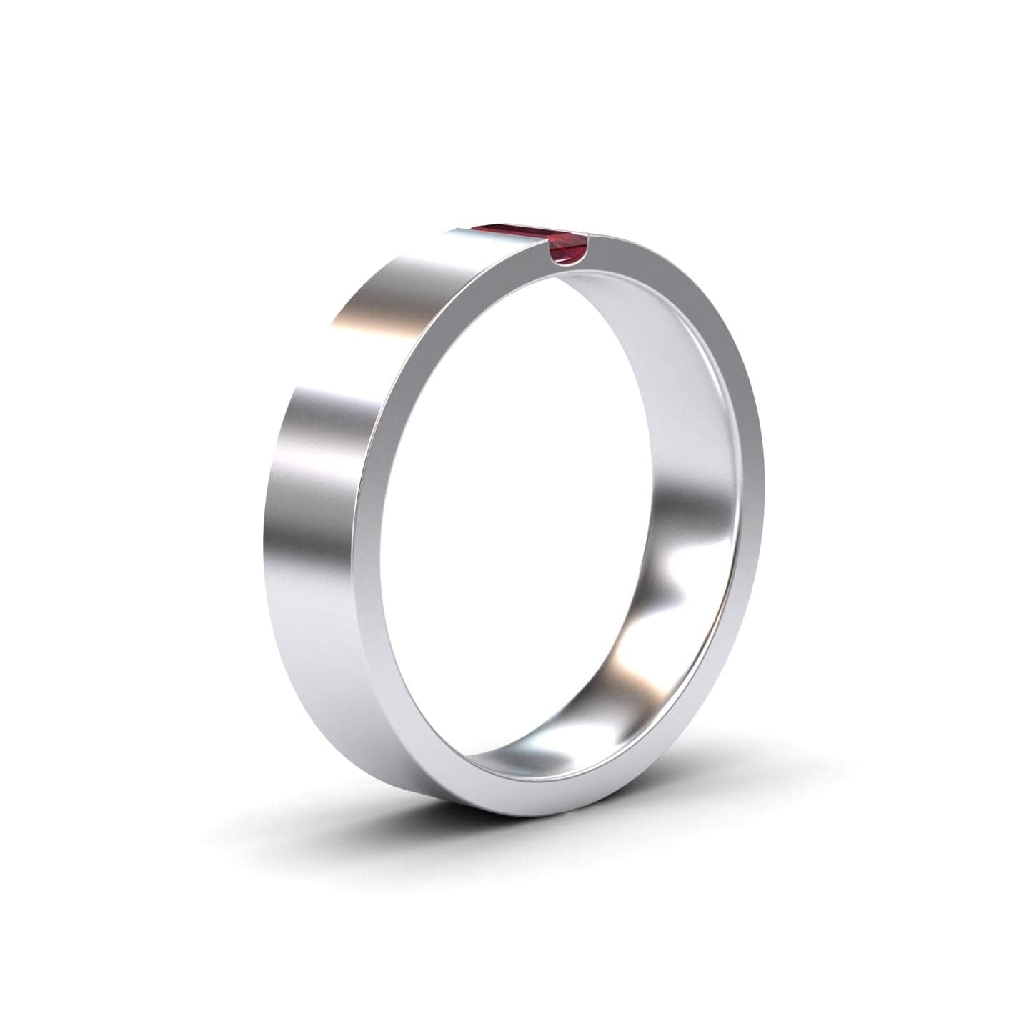 Men's 5.5mm Ruby Wedding Ring - Chase