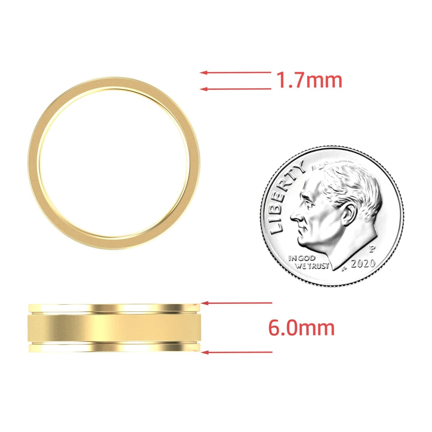 Grooved 6mm Comfort fit Wedding Band - Soledad