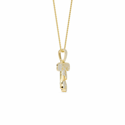 T Initial Dripping Diamond Pendant Necklace - Theo