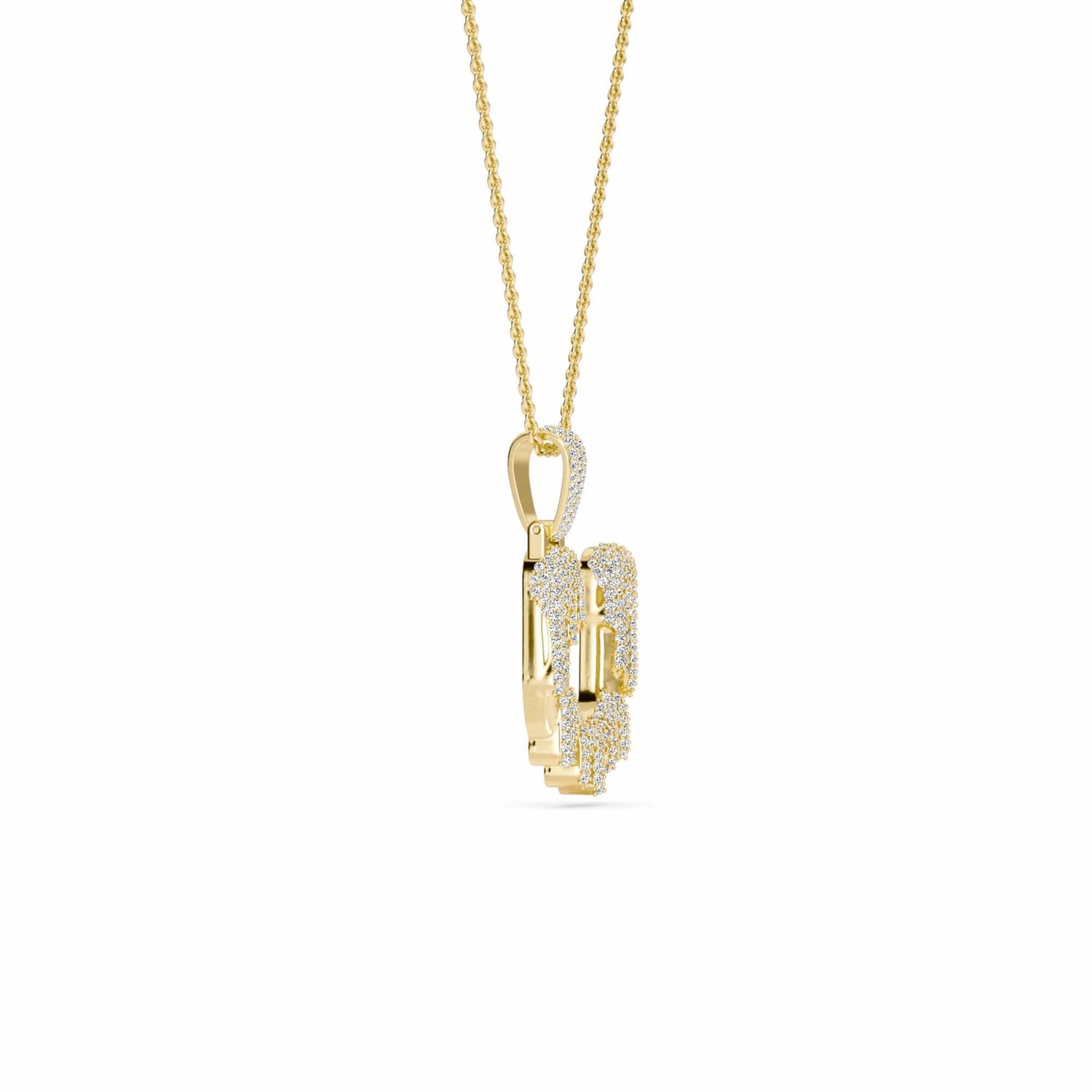 U Initial Dripping Diamond Pendant Necklace - Umar