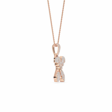 X Initial Dripping Diamond Pendant Necklace - Xander