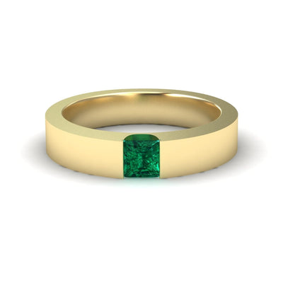Emerald Solitaire Men's Band
