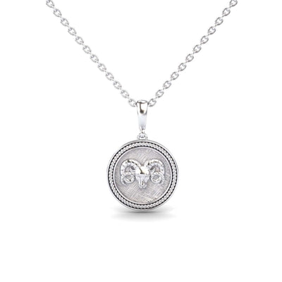 Aries Zodiac Medallion Necklace