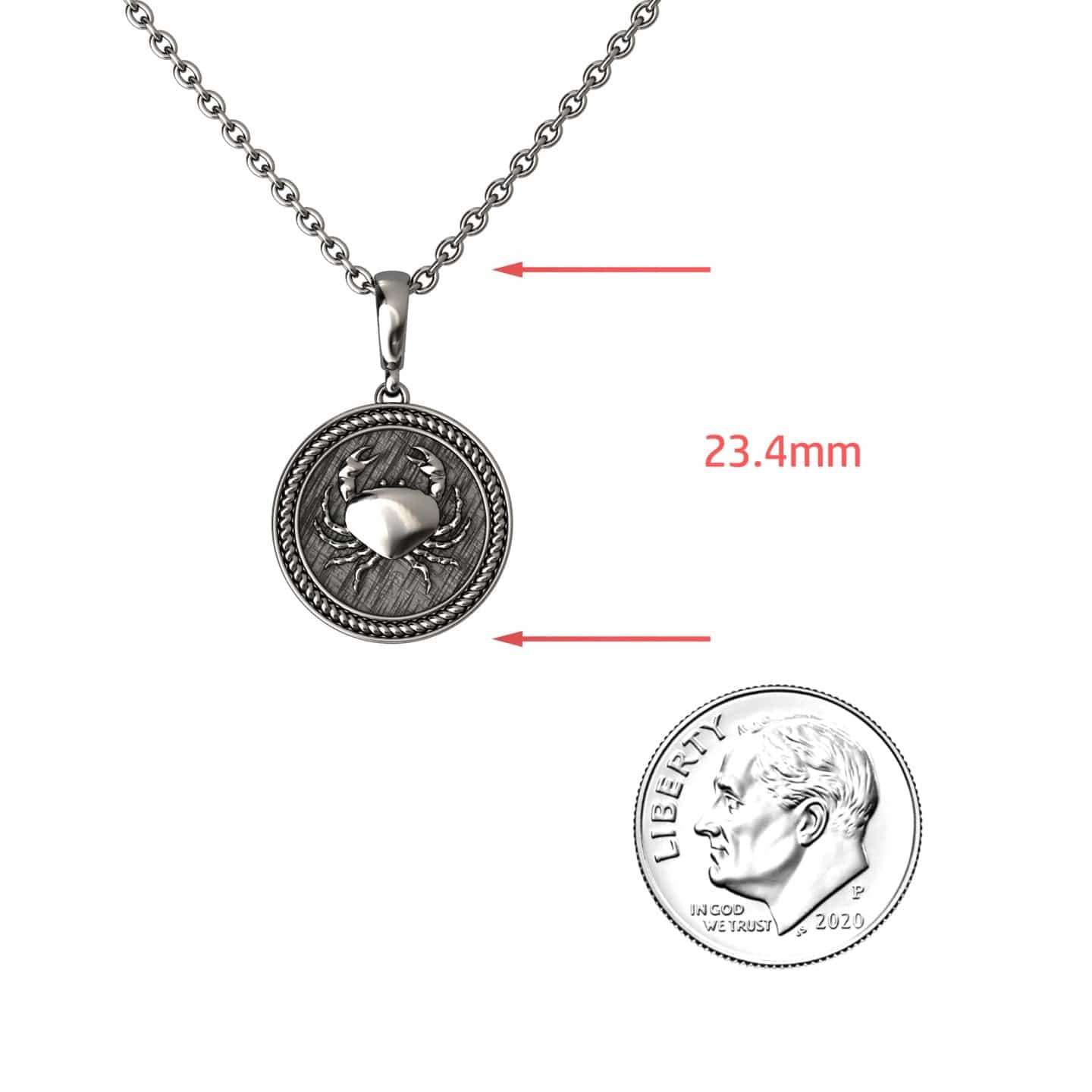 Cancer Zodiac Medallion Necklace - Yadira
