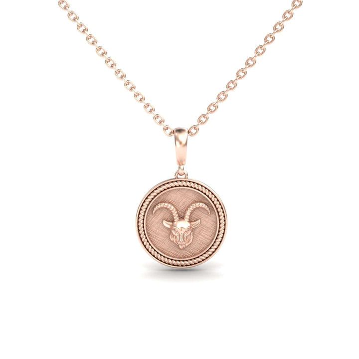 Capricorn Zodiac Medallion Necklace - Cynthia