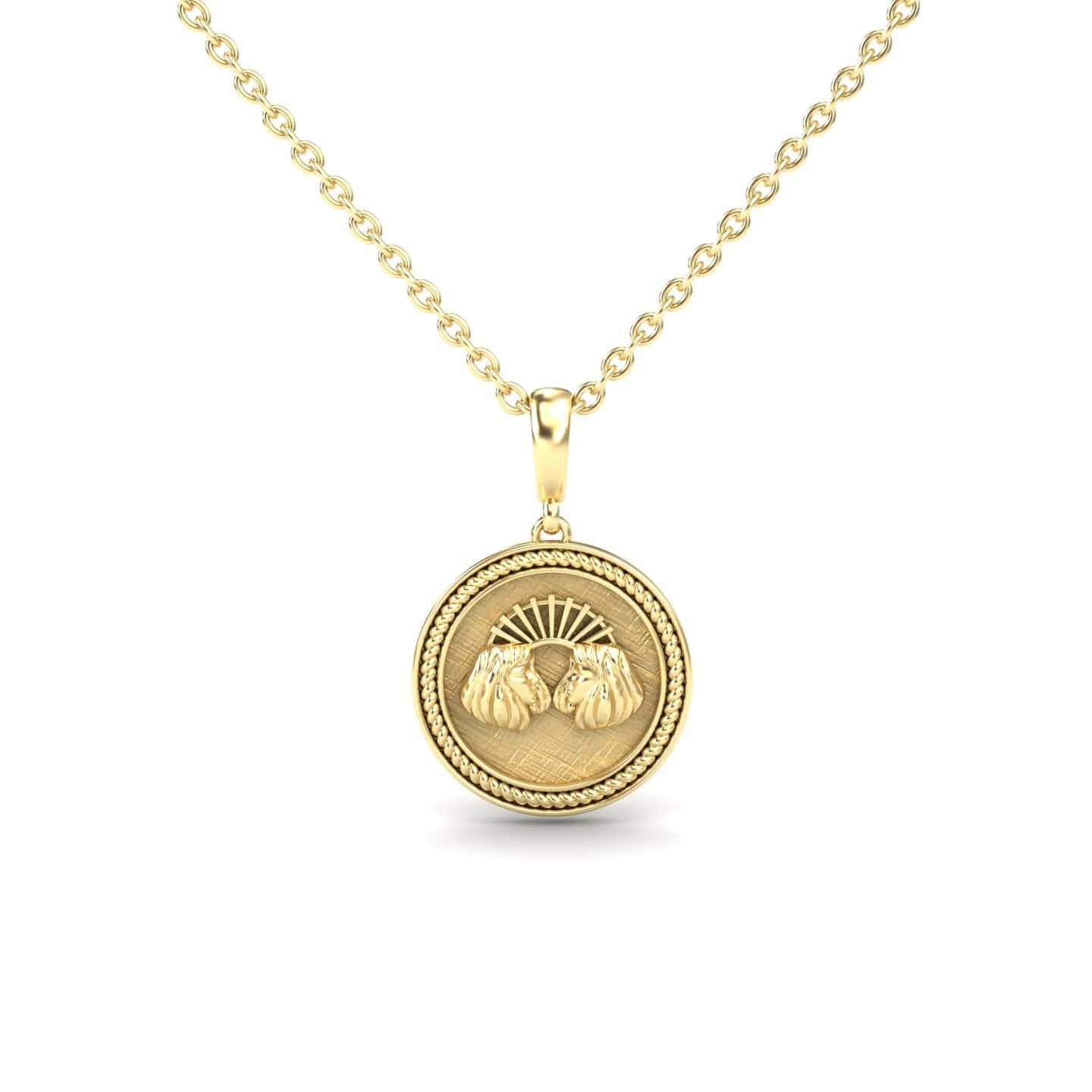 Gemini Zodiac Medallion Necklace - Medha