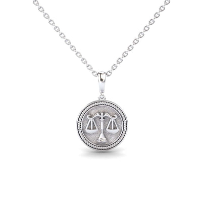Libra Zodiac Medallion Necklace