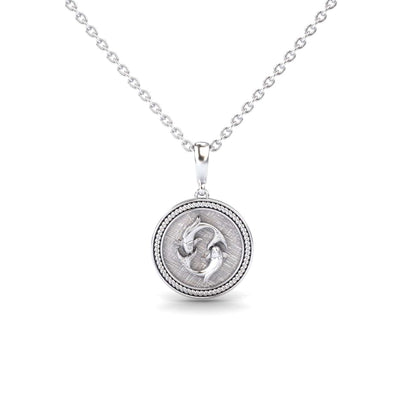 Pisces Zodiac Medallion Necklace