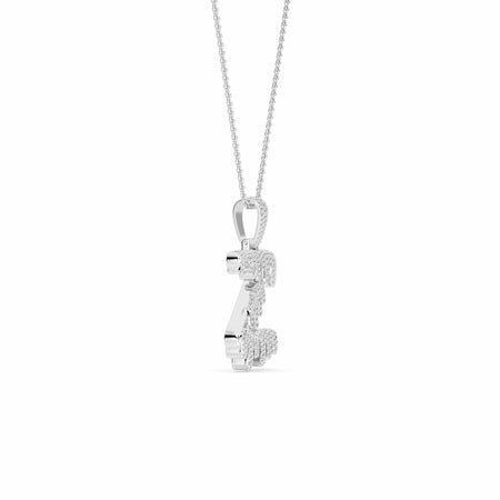 Z Initial Dripping Diamond Pendant Necklace - Zhu