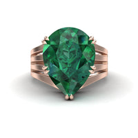 5.1-carat Lab Grown Emerald & Diamond Regal Ring in 14K rose gold, Anna style, front view