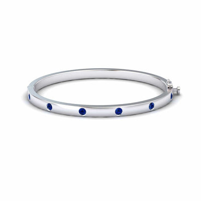 Blue Sapphire Bezel-Set Bracelet