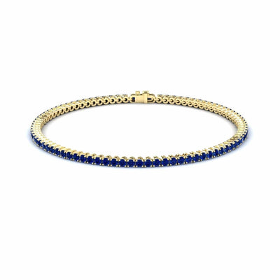 Blue Sapphire 2mm Eternity Bangle Bracelet