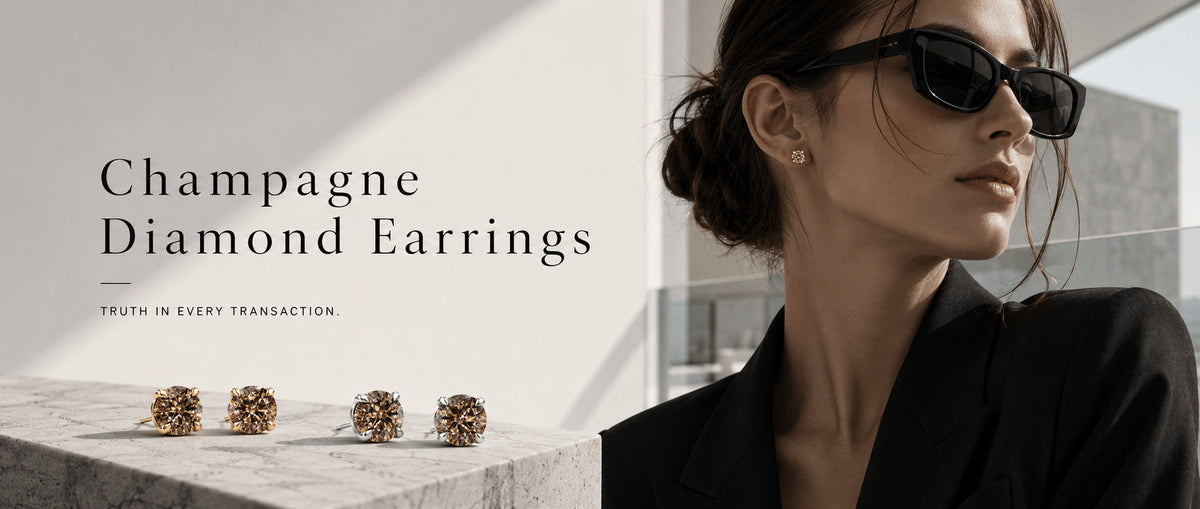 Champagne diamond earrings