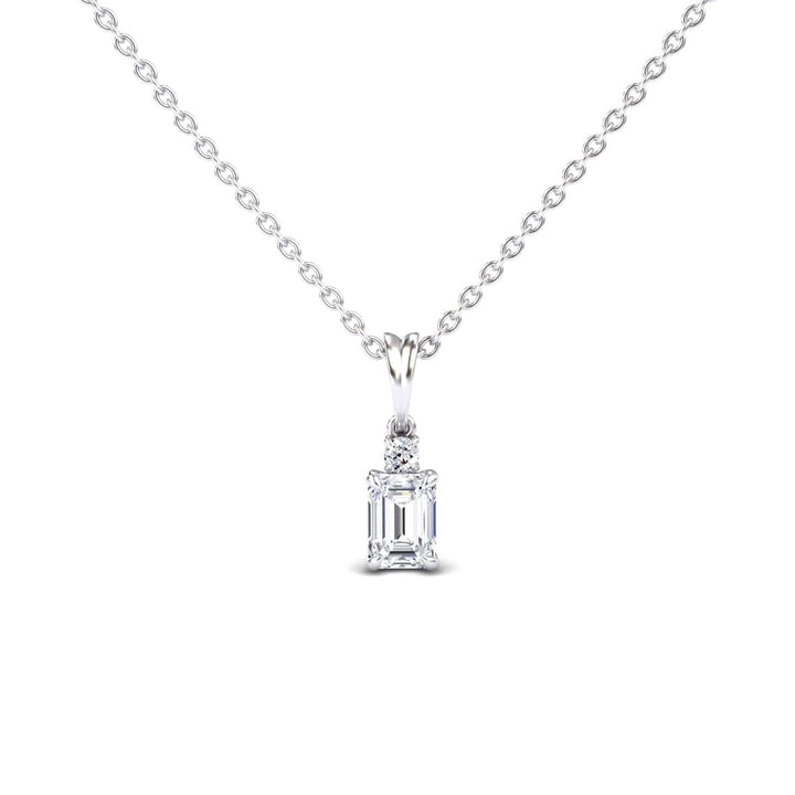 White Diamond Two-Stone Drop Necklace - Kara