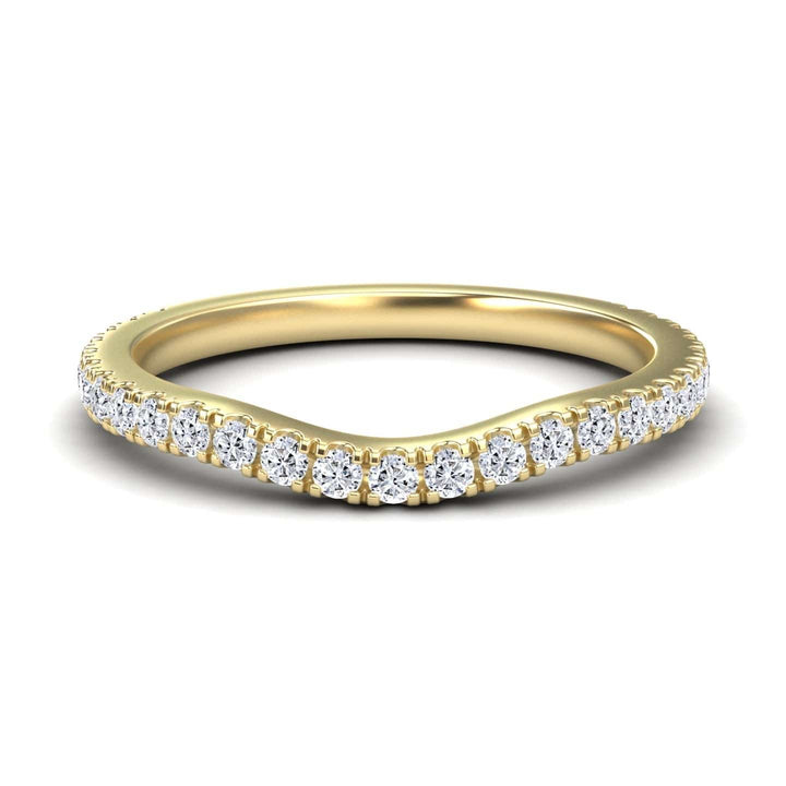 White Diamond Three-Quarter Curved Eternity Band - Sangita