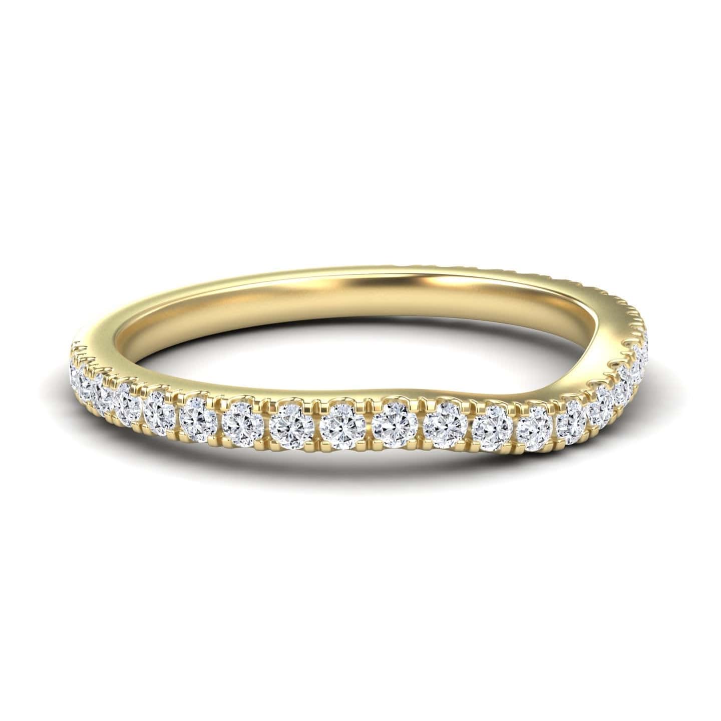 White Diamond Three-Quarter Curved Eternity Band - Sangita