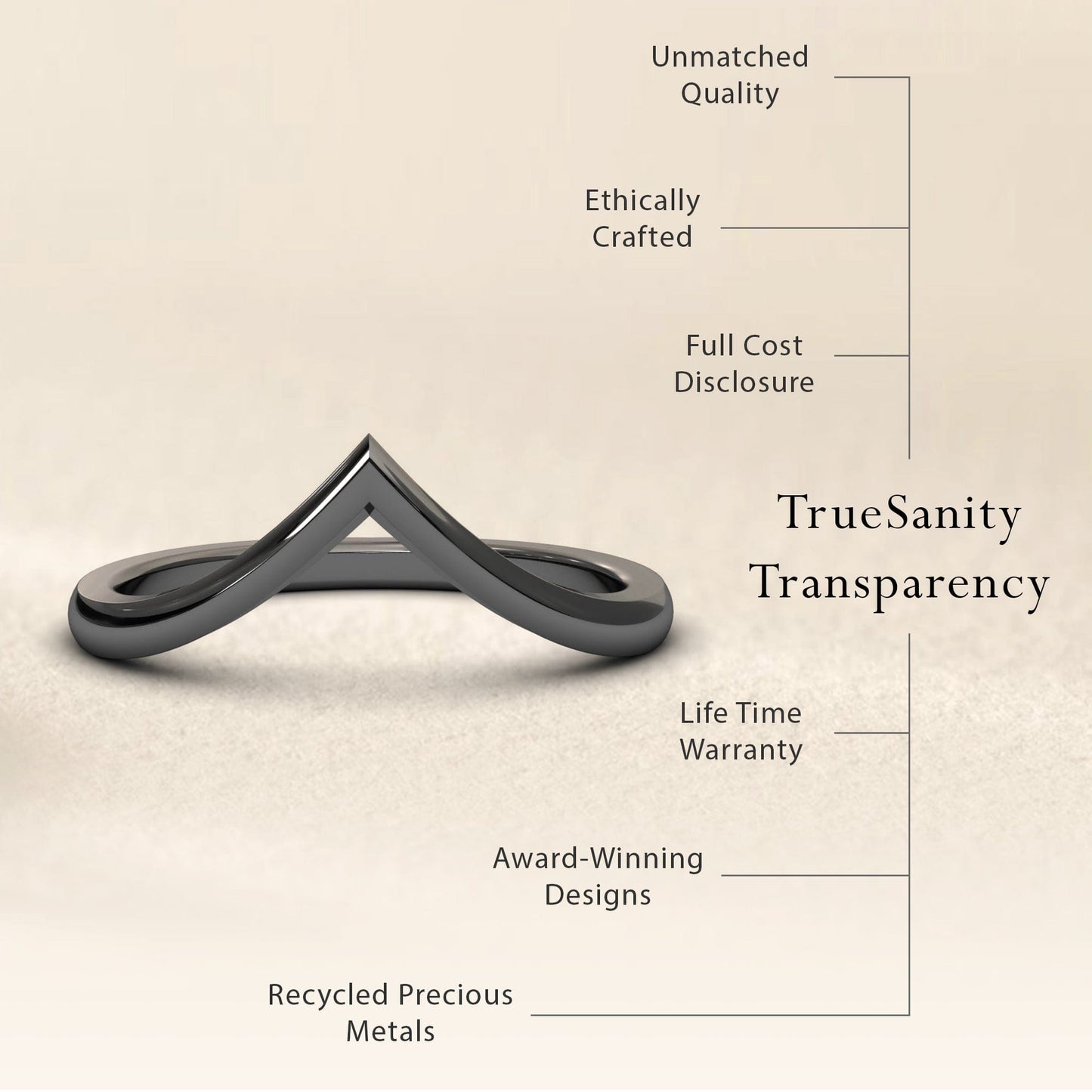 Classic Chevron Wedding Band - Anisa