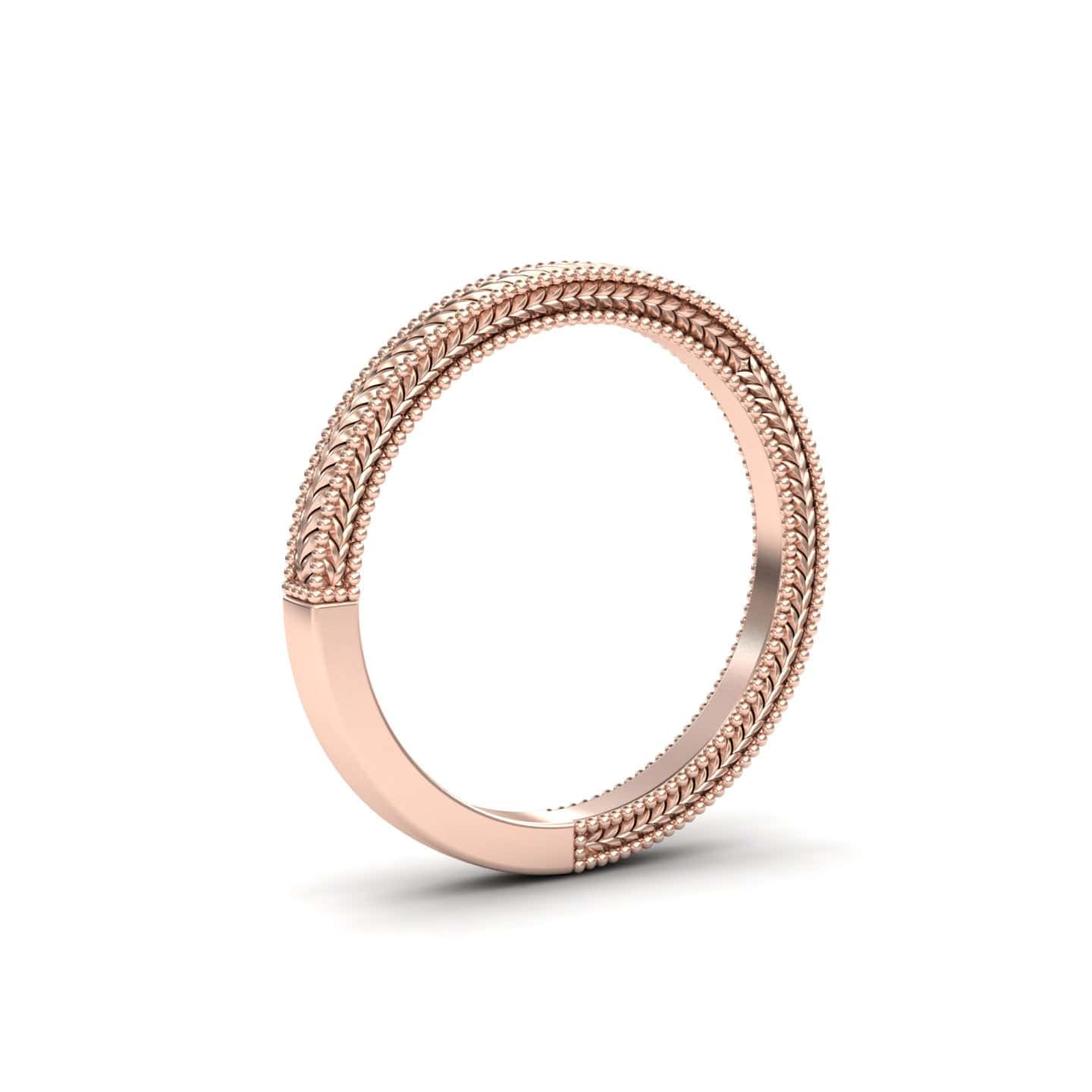 Unique Milgrain Wedding Ring - Graciela