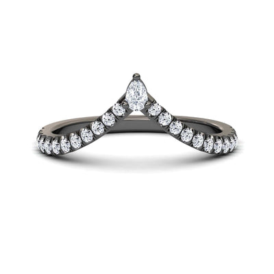 White Diamond Classic Chevron Wedding Band