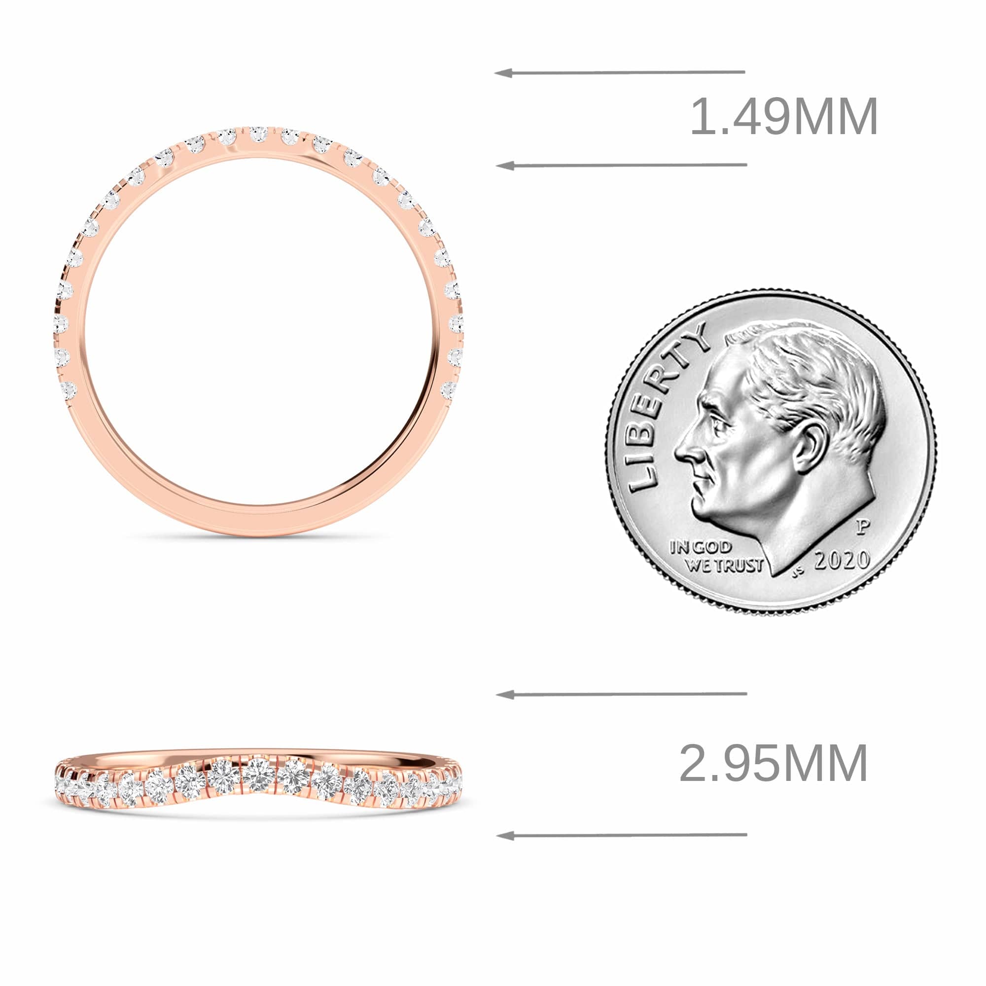 White Diamond Pave Wave Band - Kristina