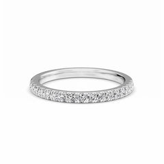 Half eternity pave diamond wedding band