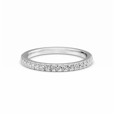 Half eternity pave diamond wedding band