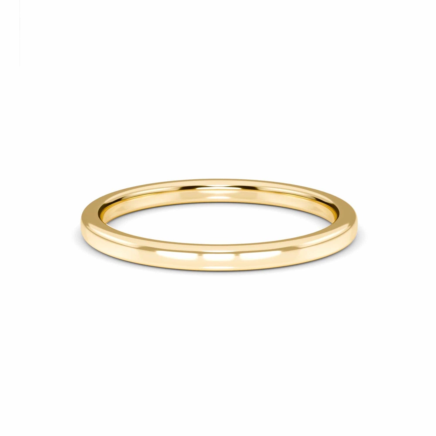 Classic Slim Polished Gold Wedding Band - Celeste