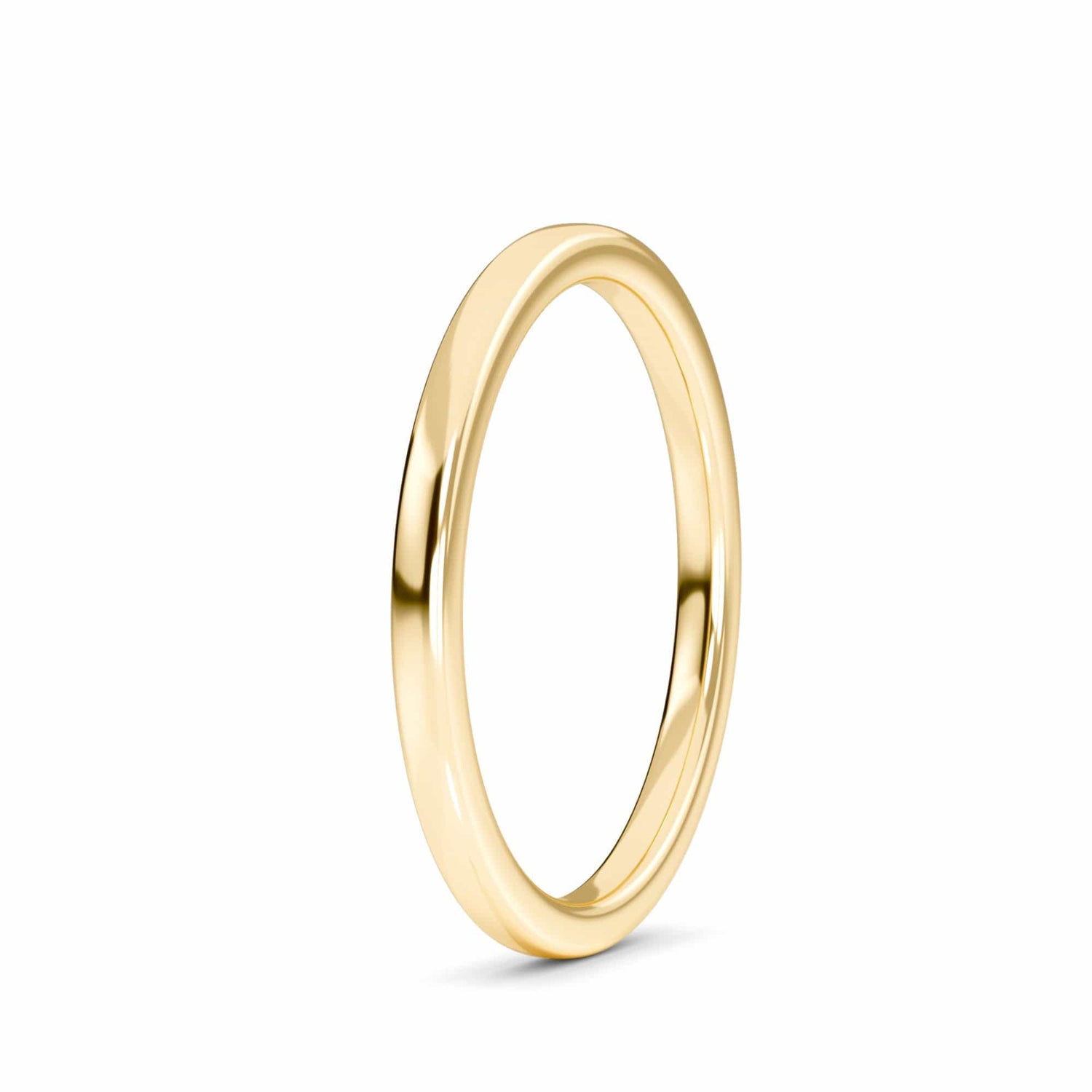 Classic Slim Polished Gold Wedding Band - Celeste